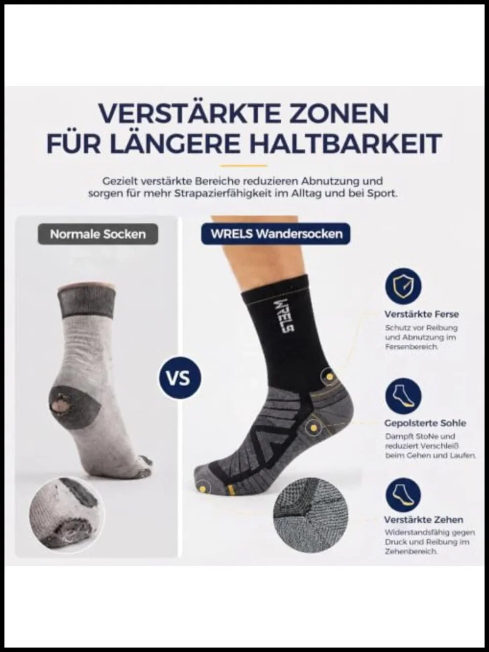 Merino Wool Hiking Socks 2 Pack Cushioned Crew Athletic Socks for Men Women